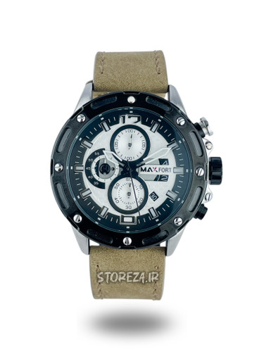 ساعت مردانه مکث فورت کرنوگراف بند چرم مد MX102